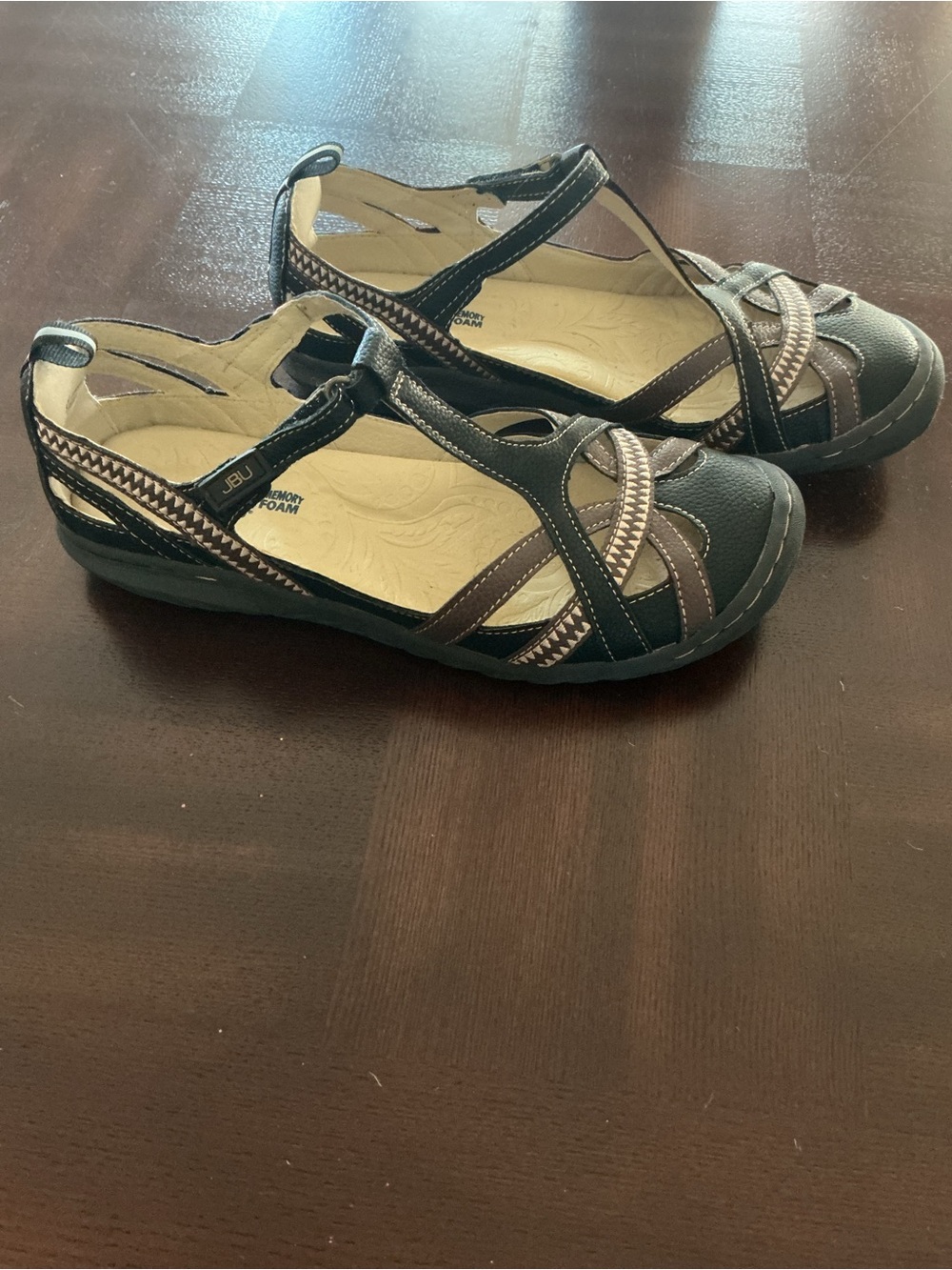JBU Women’s Black and Brown Casual Mary Jane Sandal